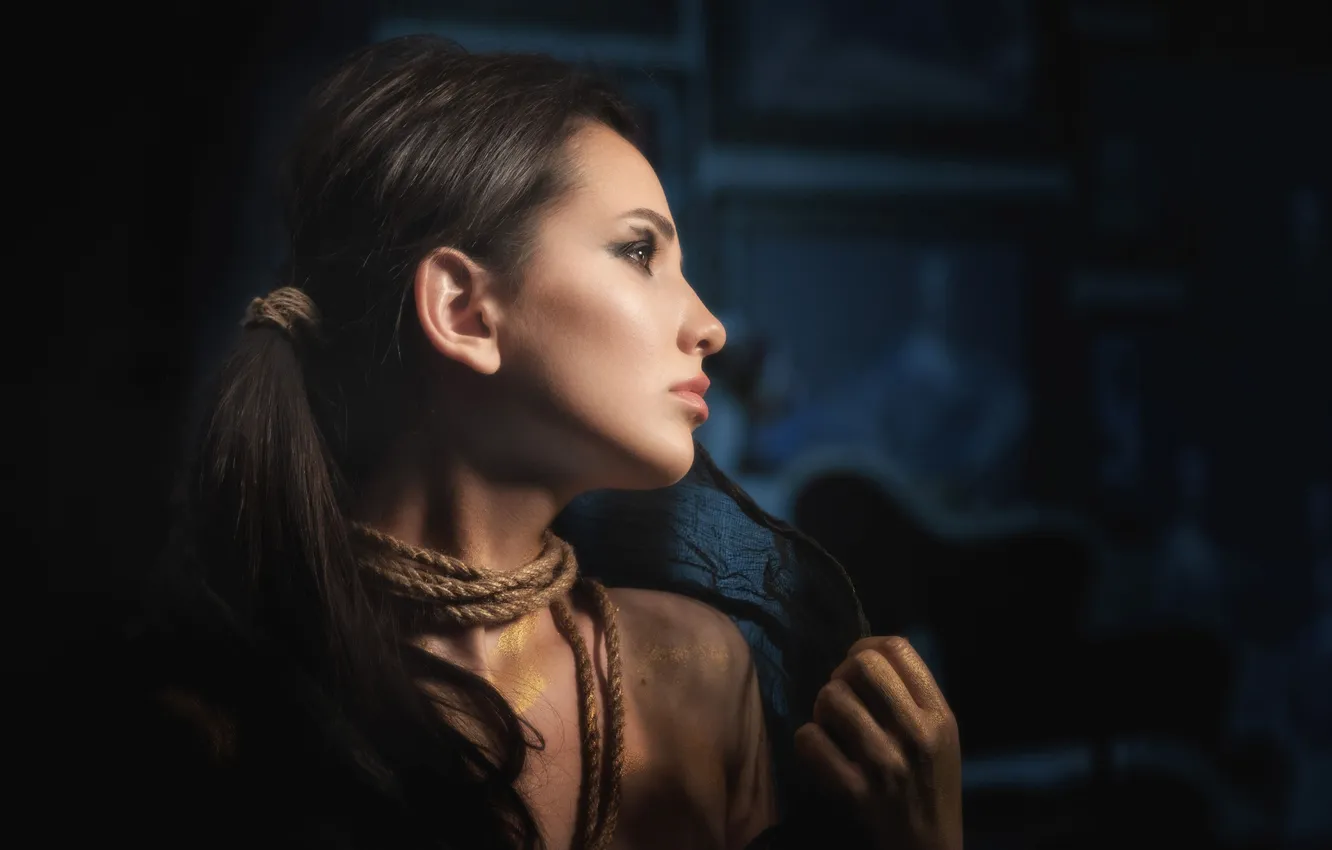 Photo wallpaper girl, model, brunette, Alexey Voltov