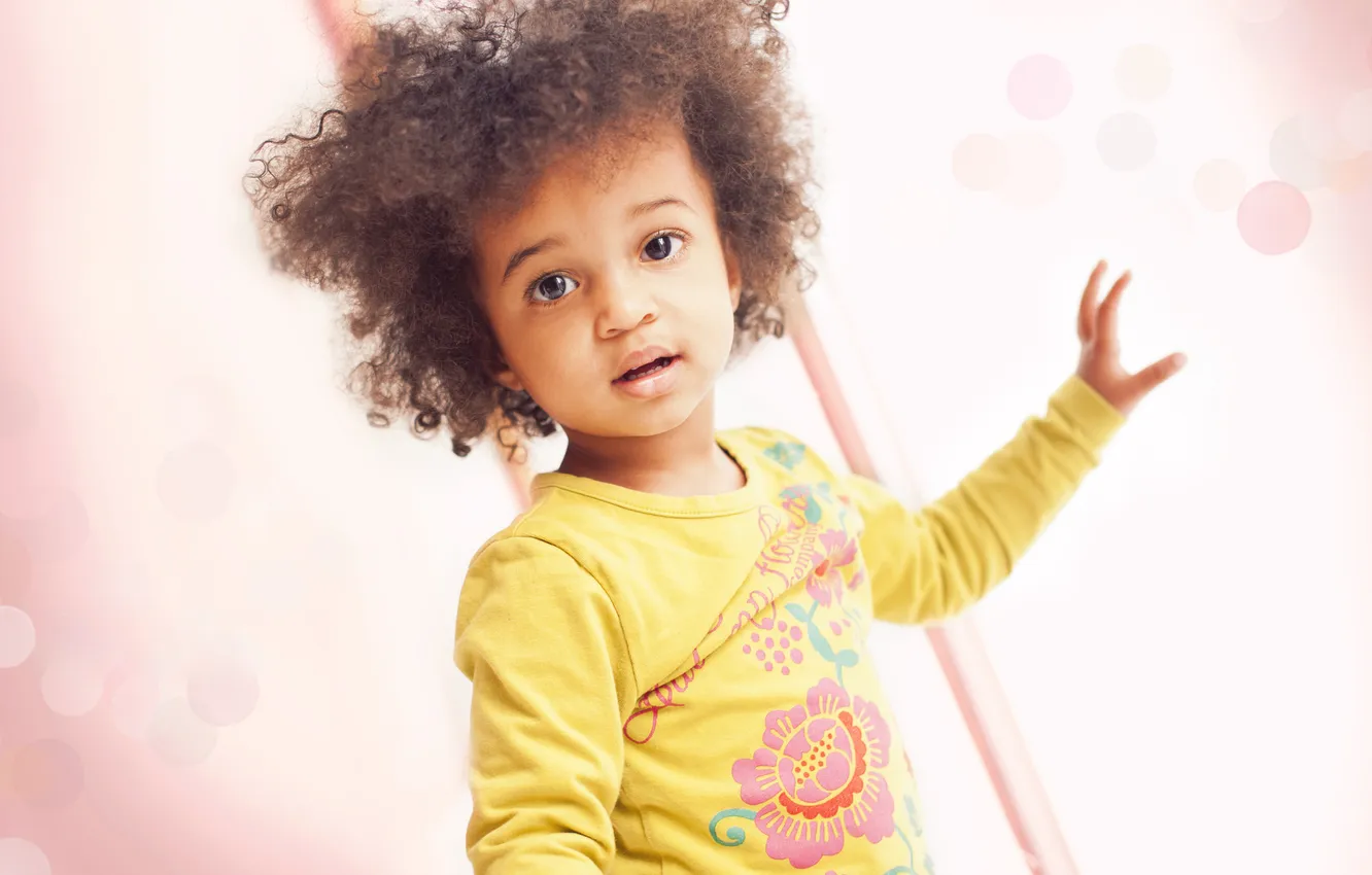 Photo wallpaper children, girl, curls