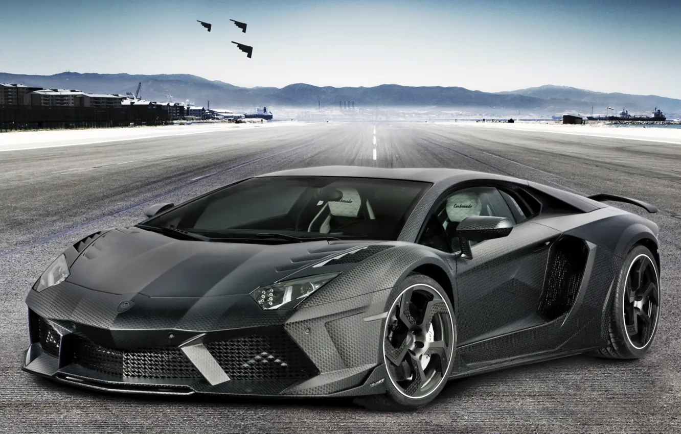 Photo wallpaper Lamborghini, the front, Lamborghini, LP700-4, Aventador, Mansory, Aventador, Carbonado