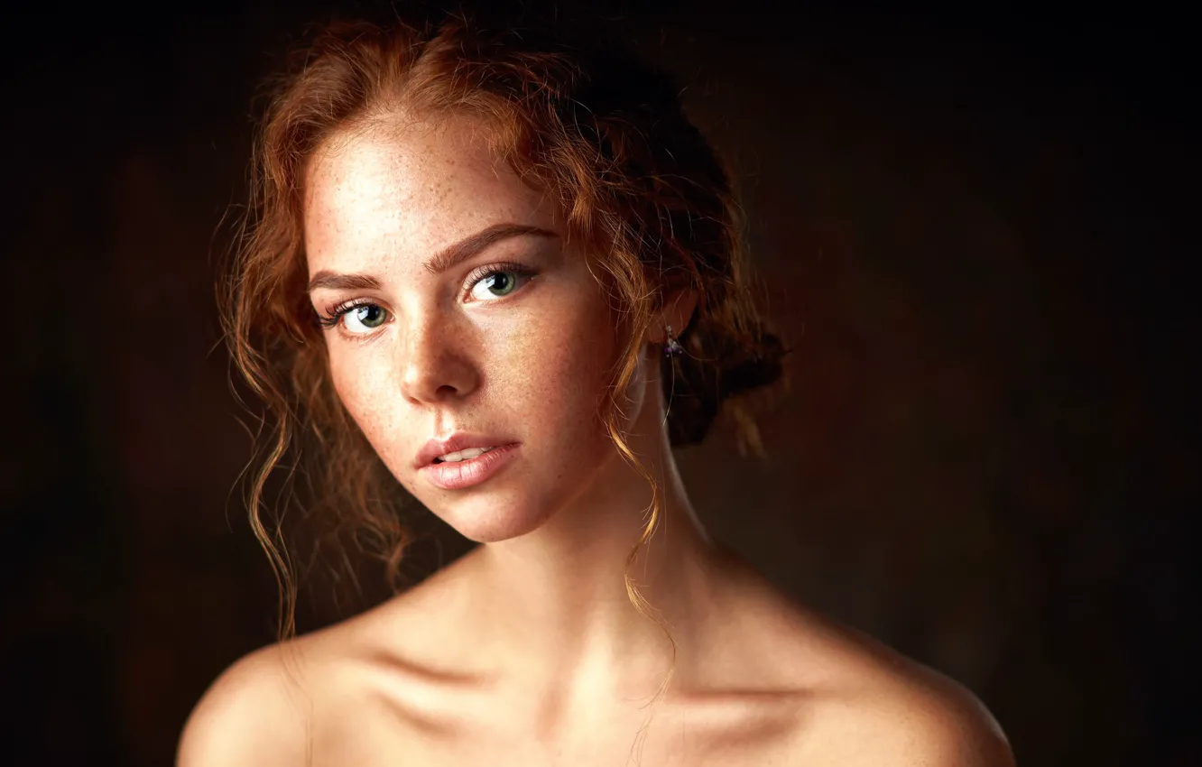 Photo wallpaper portrait, freckles, the beauty, Alexander Vinogradov, Alexander Vinogradov, Erika Postnikov, Eric Postnikova