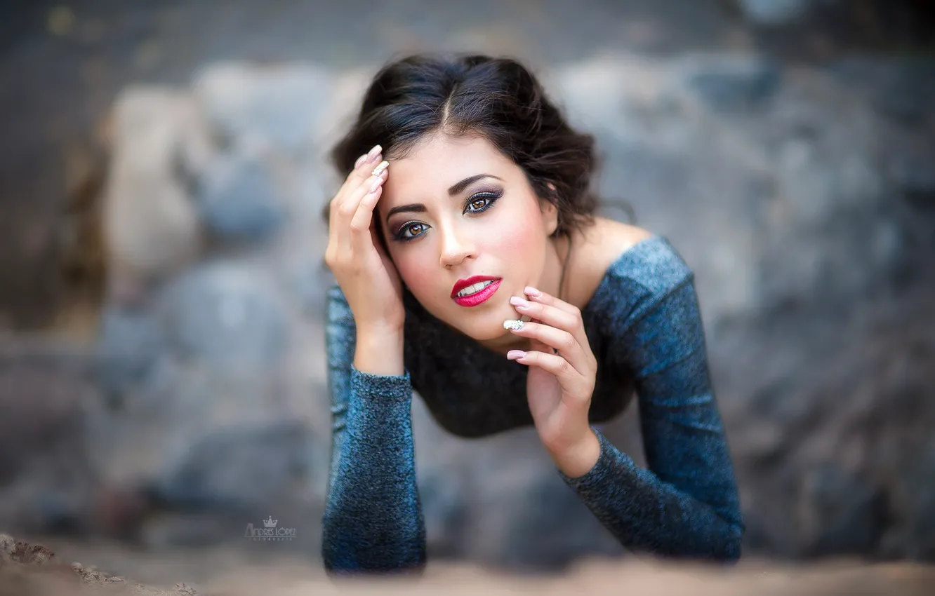 Photo wallpaper look, girl, portrait, Angelica