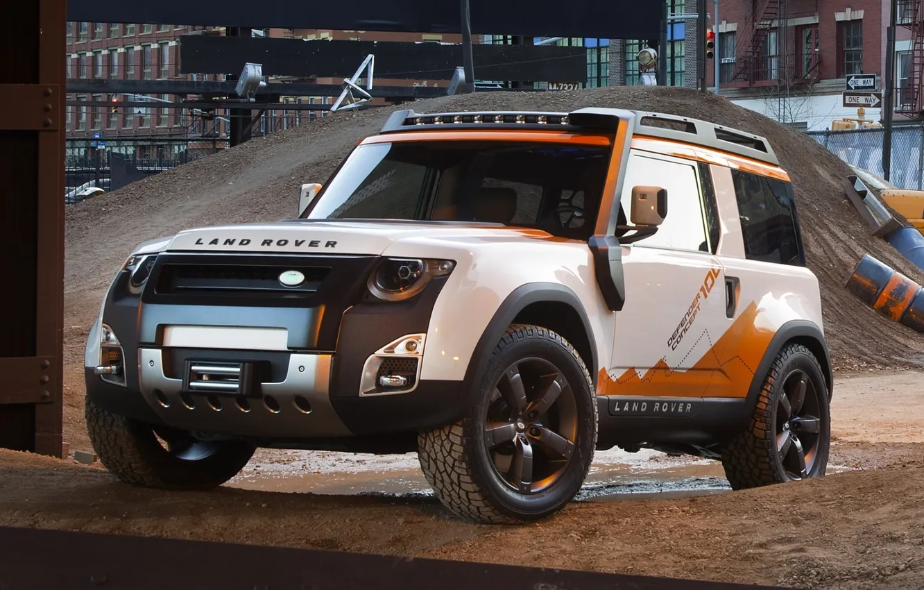 Photo wallpaper Concept, construction, jeep, SUV, the concept, Land Rover, the front, DC100