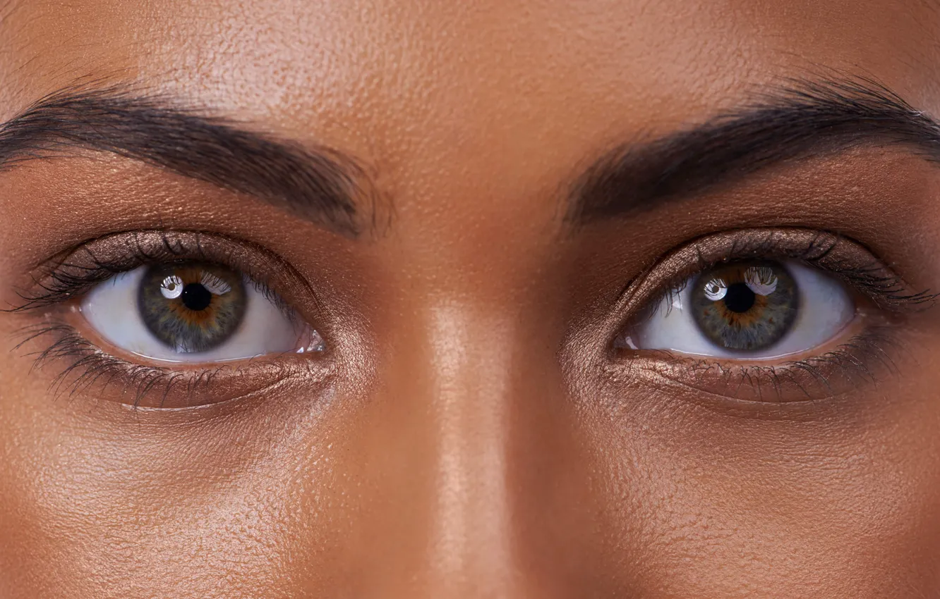 Photo wallpaper eyes, model, face, brunette