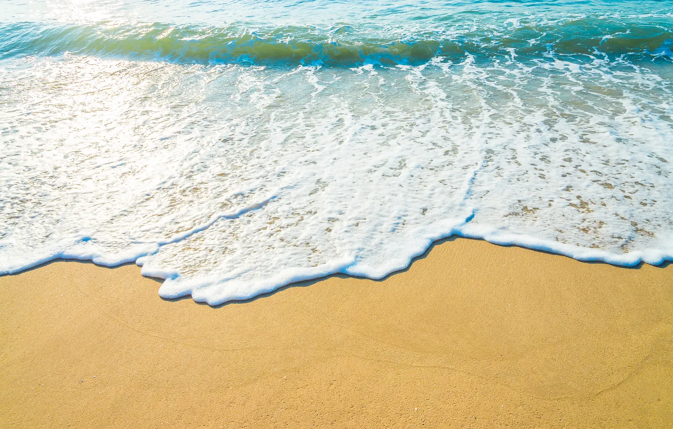 Photo wallpaper sand, sea, wave, beach, summer, shore, summer, beach