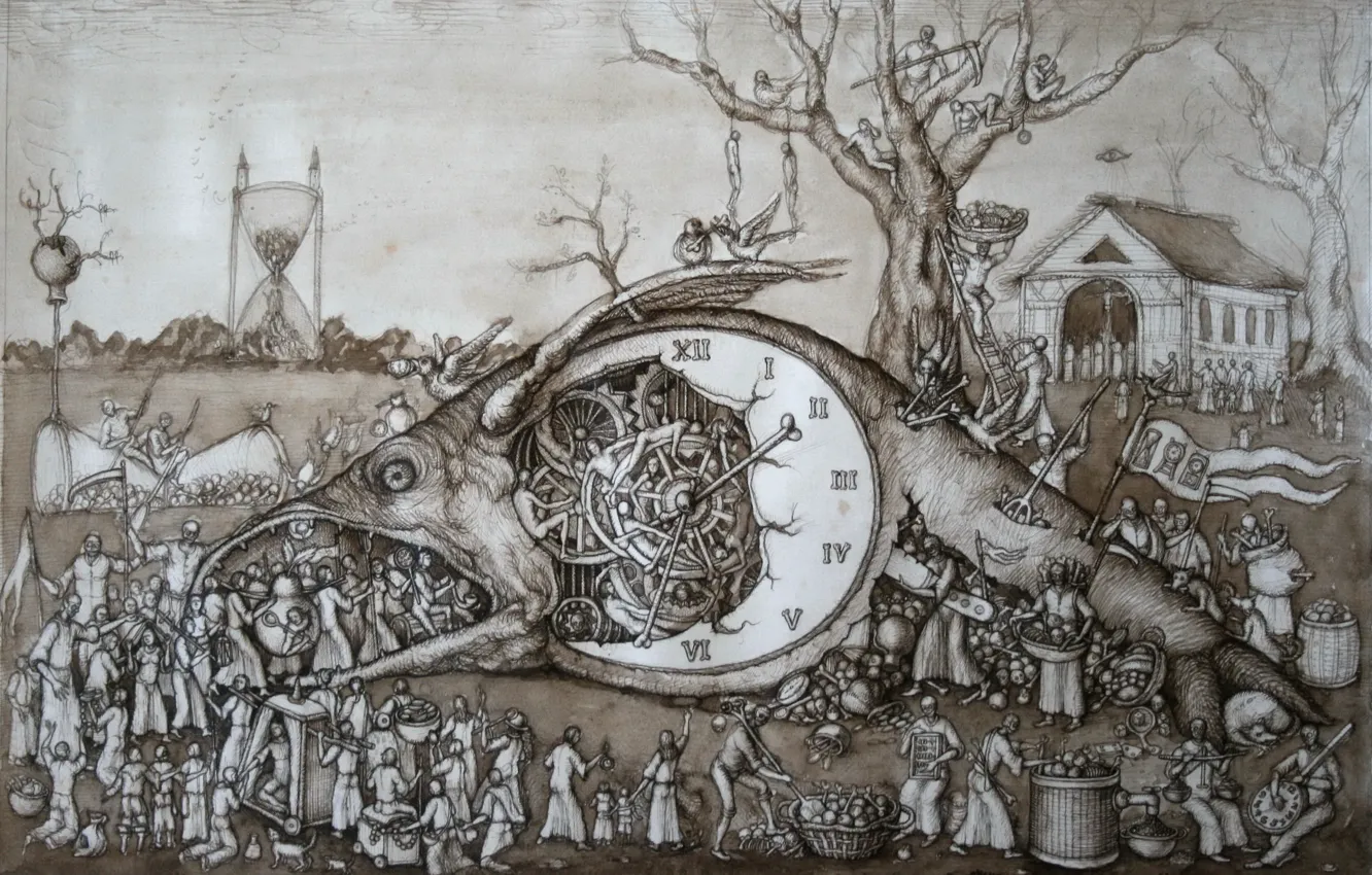 Photo wallpaper surrealism, figure, different