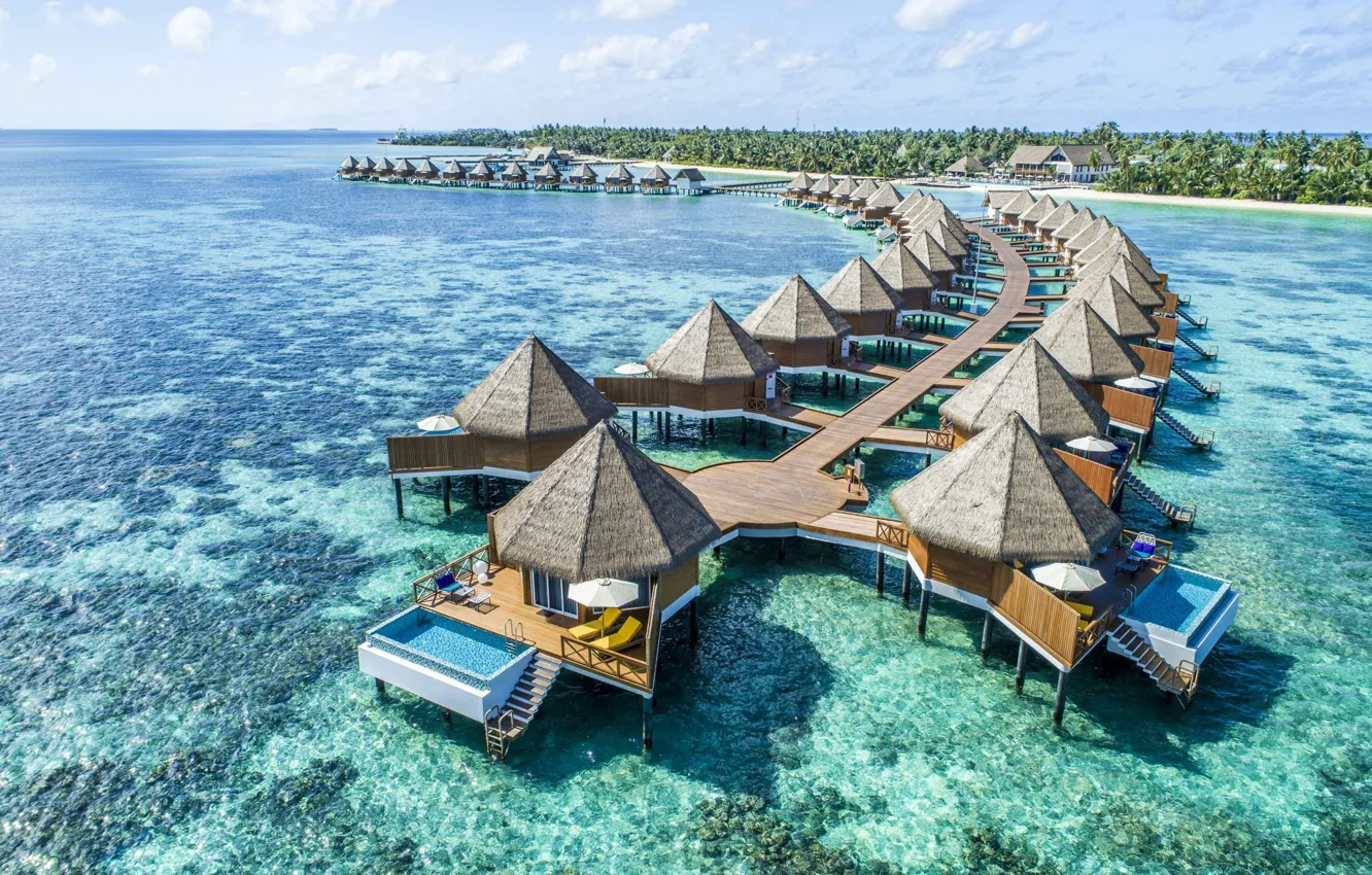 Photo wallpaper tropics, the ocean, resort, Laguna, Bungalow
