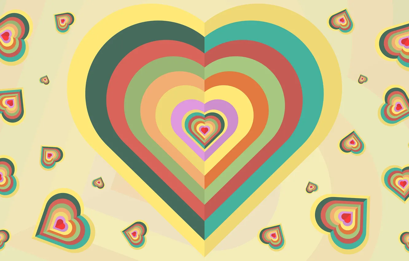 Photo wallpaper Rainbow, Background, Abstraction, Heart