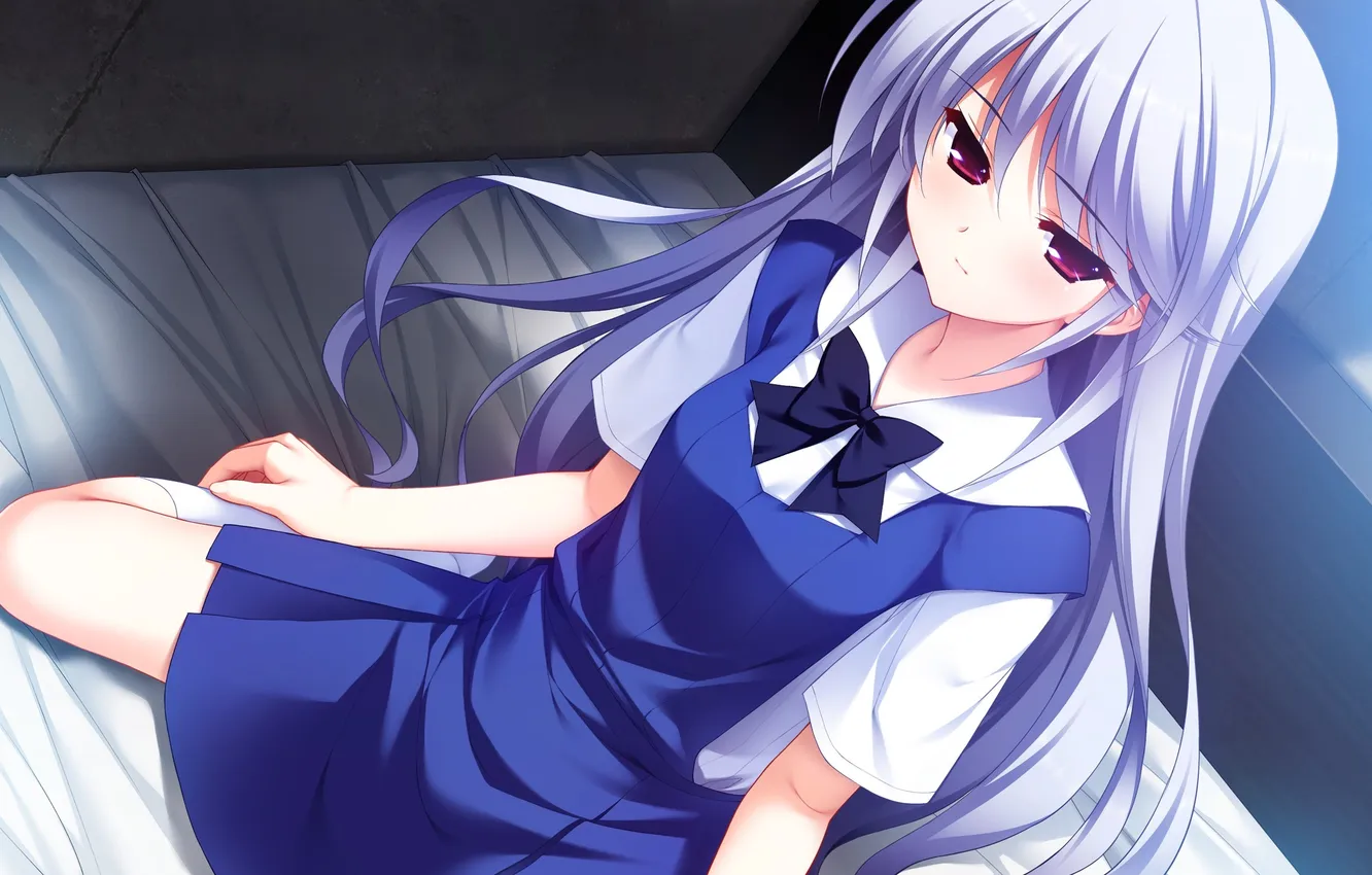 Photo wallpaper look, girl, pose, bed, art, grisa of no kajitsu, embarrassment, Fumio