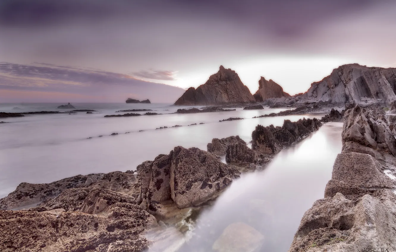 Photo wallpaper sea, rocks, shore