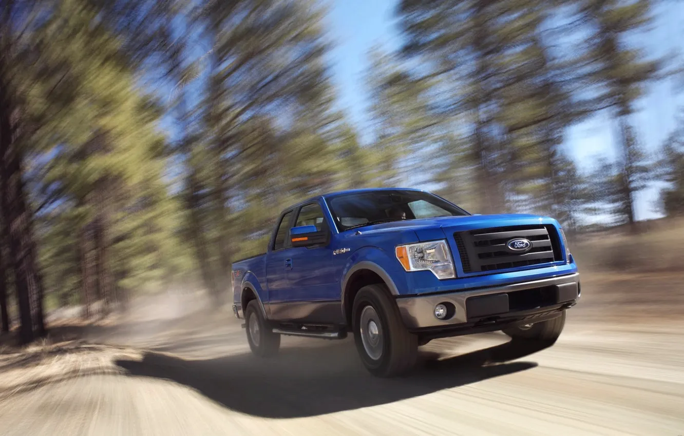 Photo wallpaper blue, speed, pickup