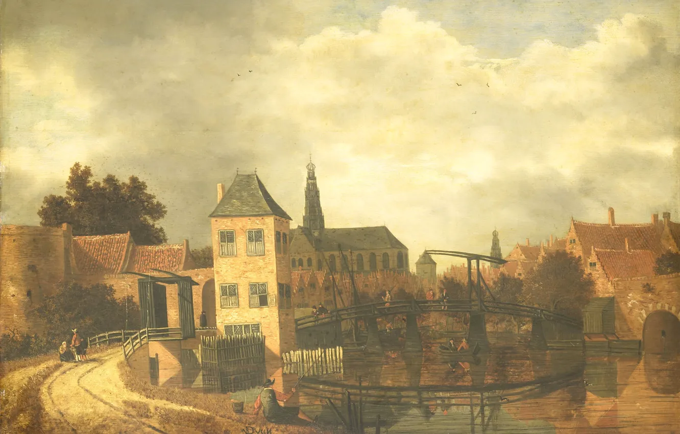 Photo wallpaper oil, picture, the urban landscape, 1659, Balthazar van der Wein, Balthasar van der Veen, View …