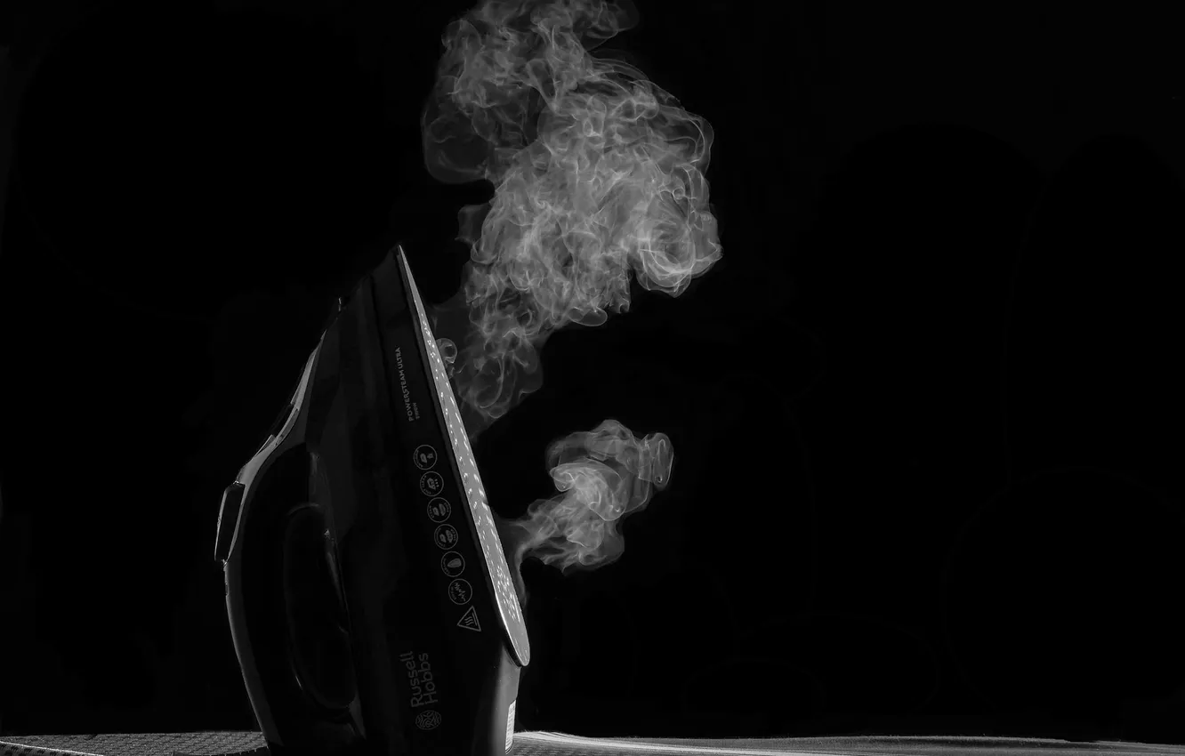 Photo wallpaper pair, iron, black and white