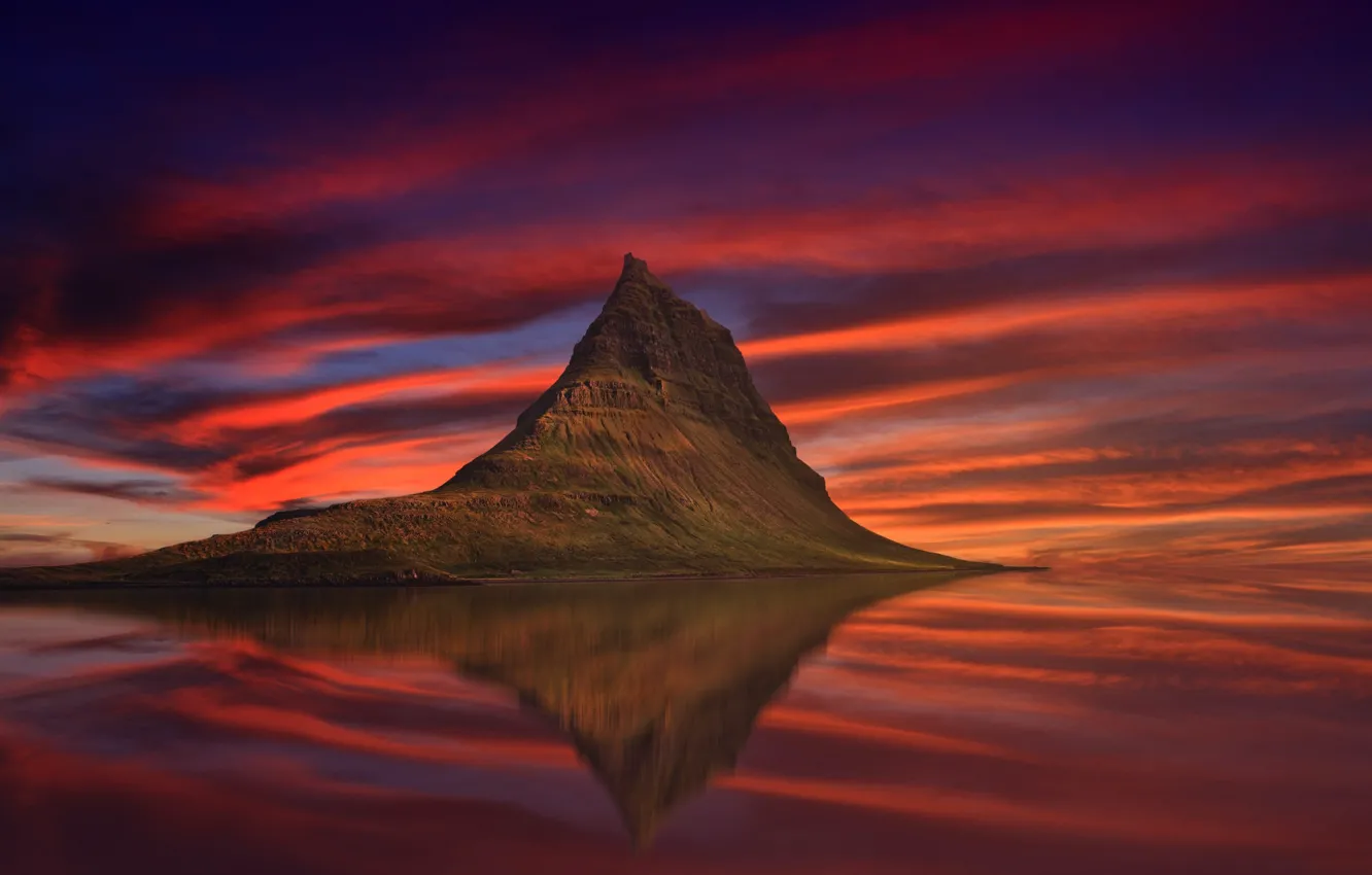 Photo wallpaper mountain, Iceland, Kirkjufell