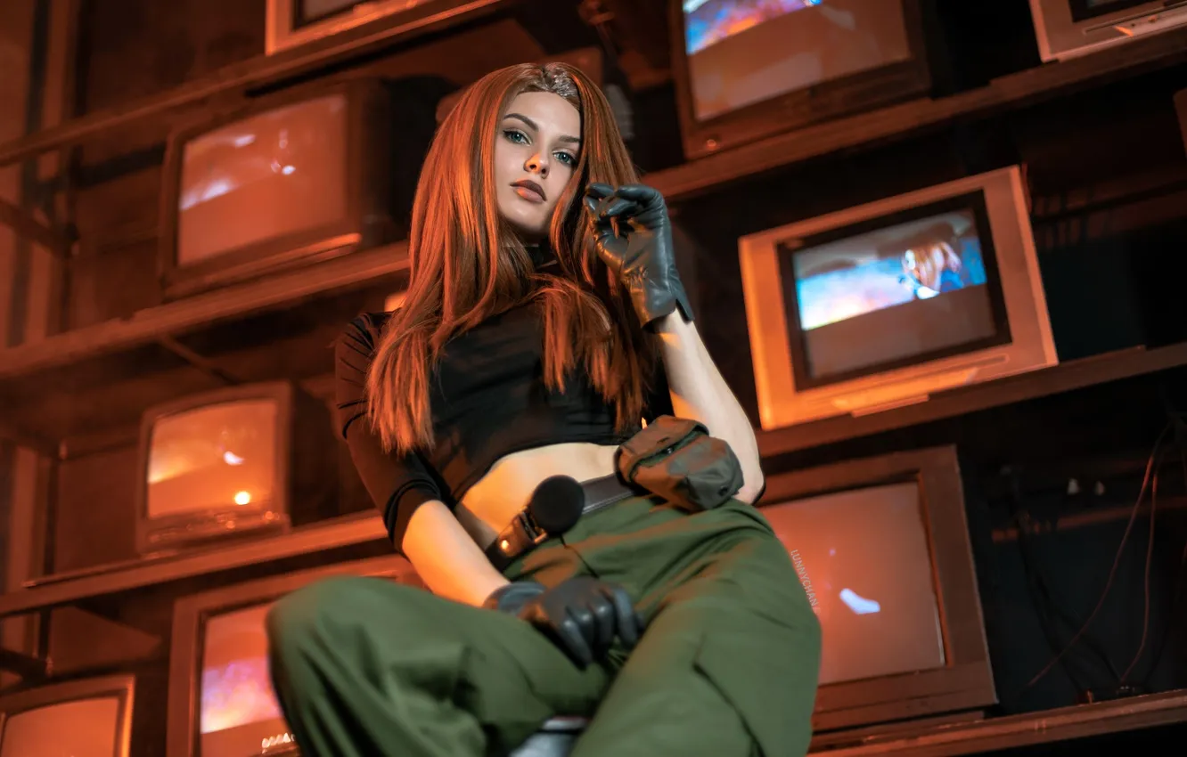 Photo wallpaper girl, TV, outfit, gloves, image, top, pants, cosplay