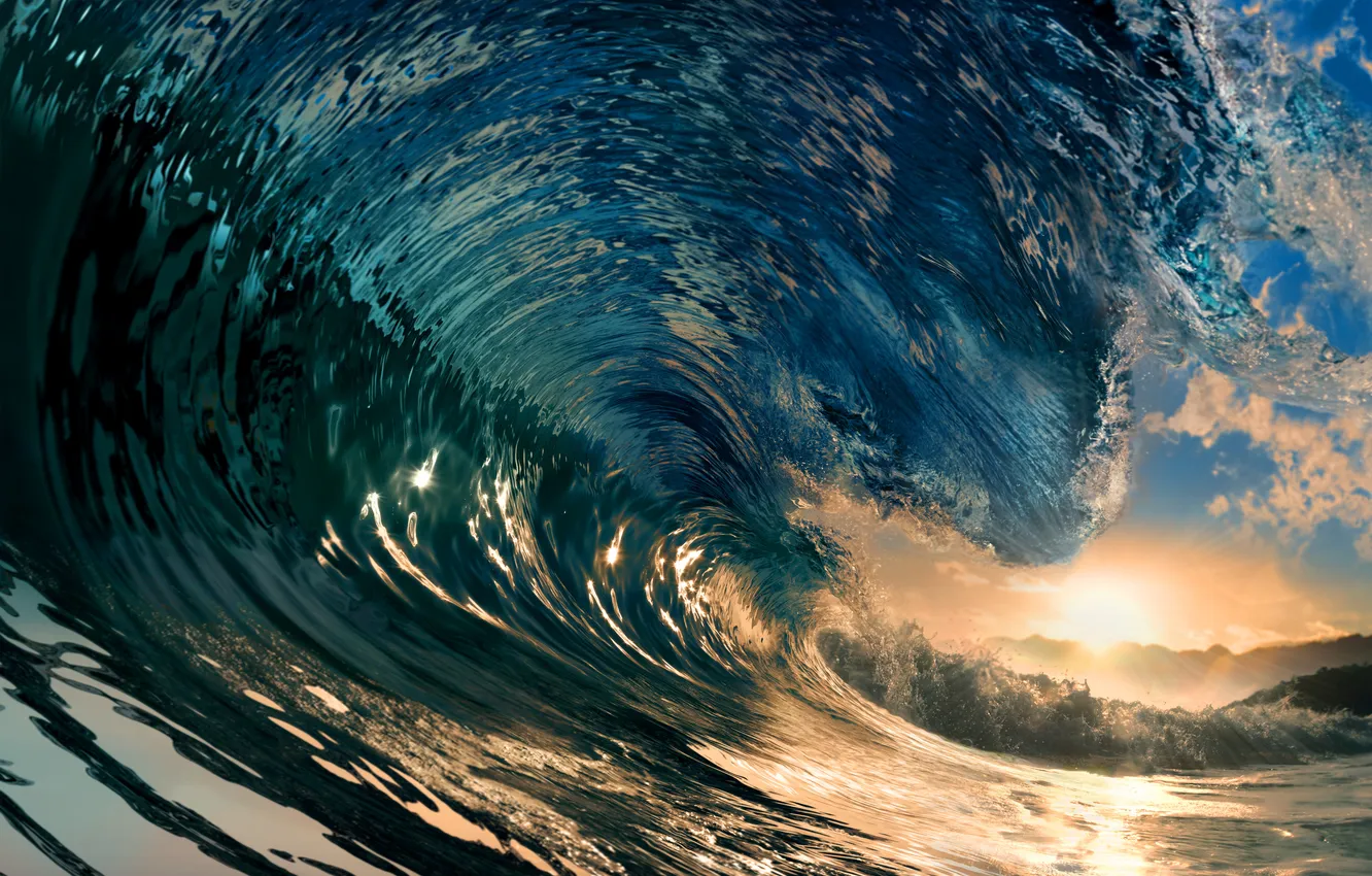 Photo wallpaper waves, water, tropical, weather, tube, Watersports