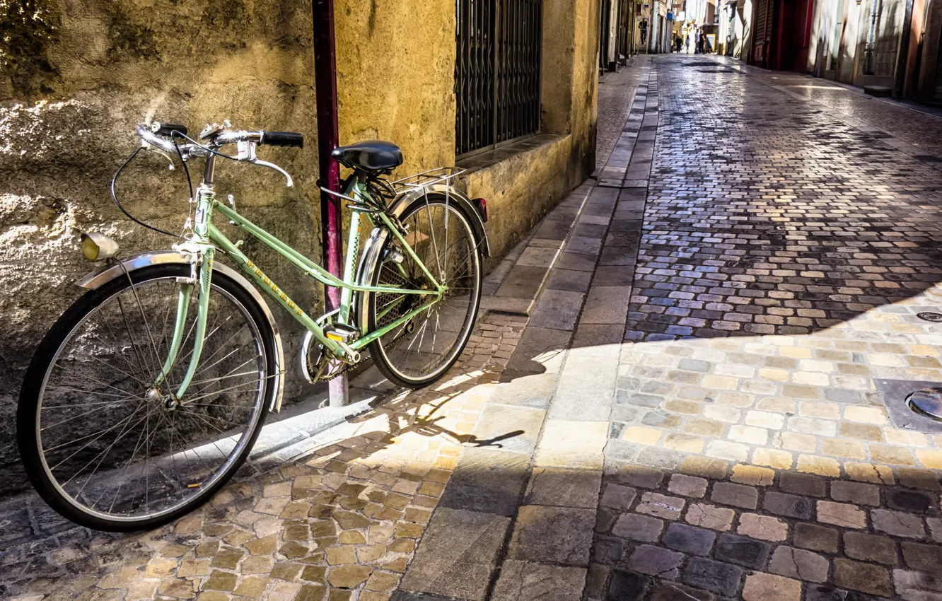 Photo wallpaper bike, the city, street