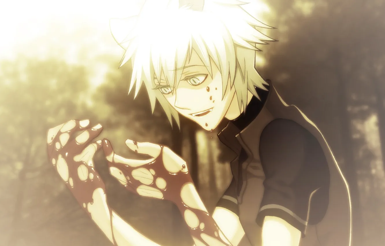Photo wallpaper children, fright, the demon, ears, visual novel, Rai, Lamento, blood on his hands