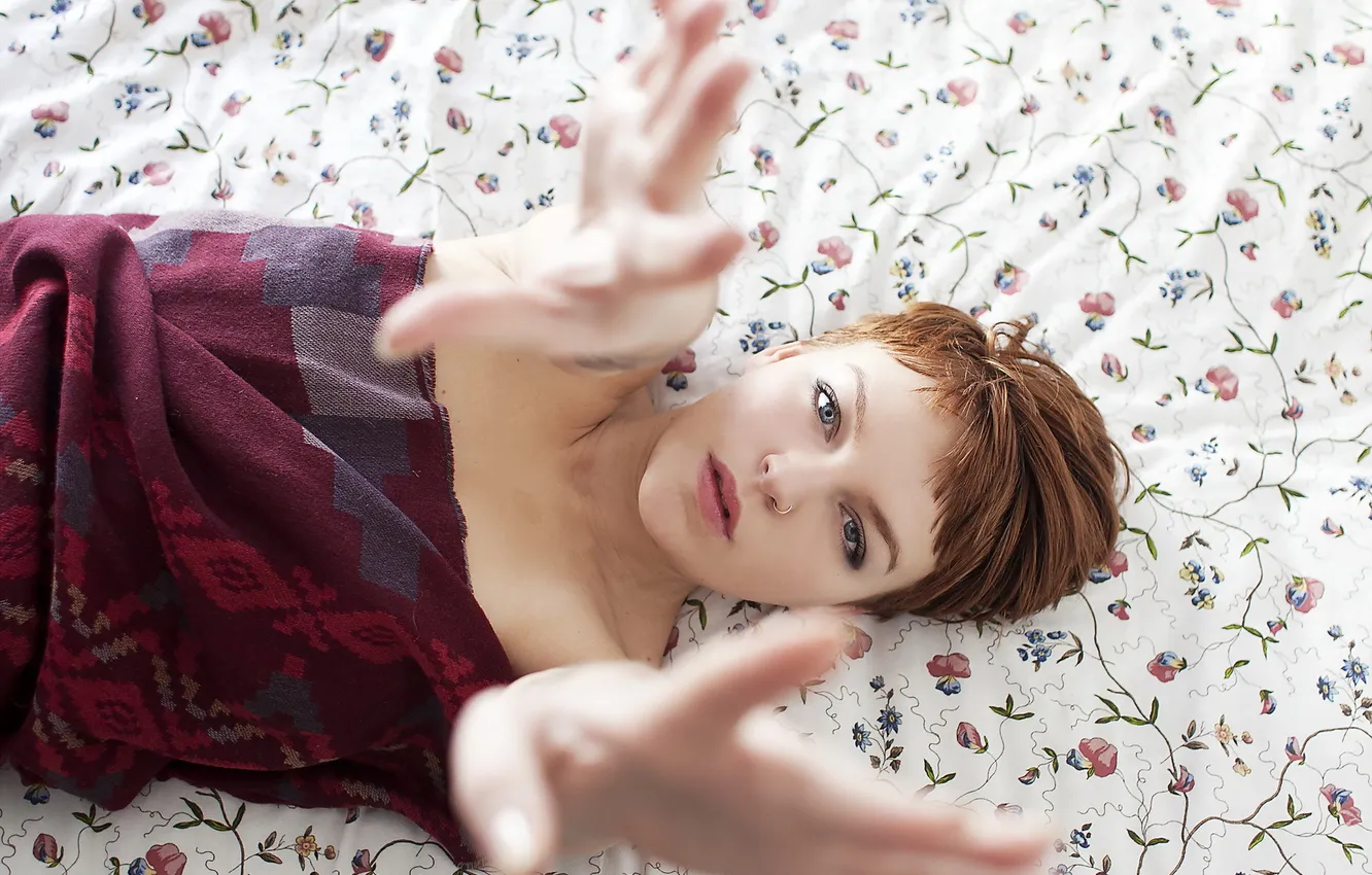 Photo wallpaper girl, mood, hands