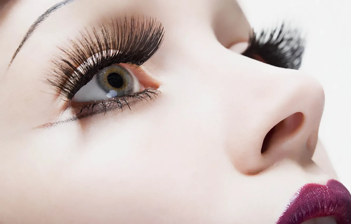 Photo wallpaper eyes, macro, face, eyelashes, nose