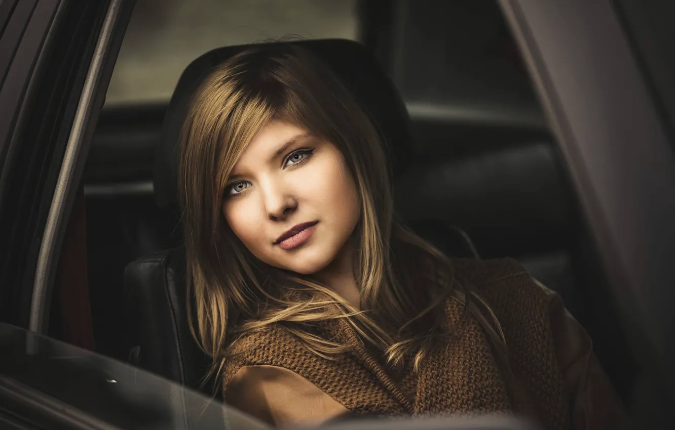 Photo wallpaper look, girl, face, hair