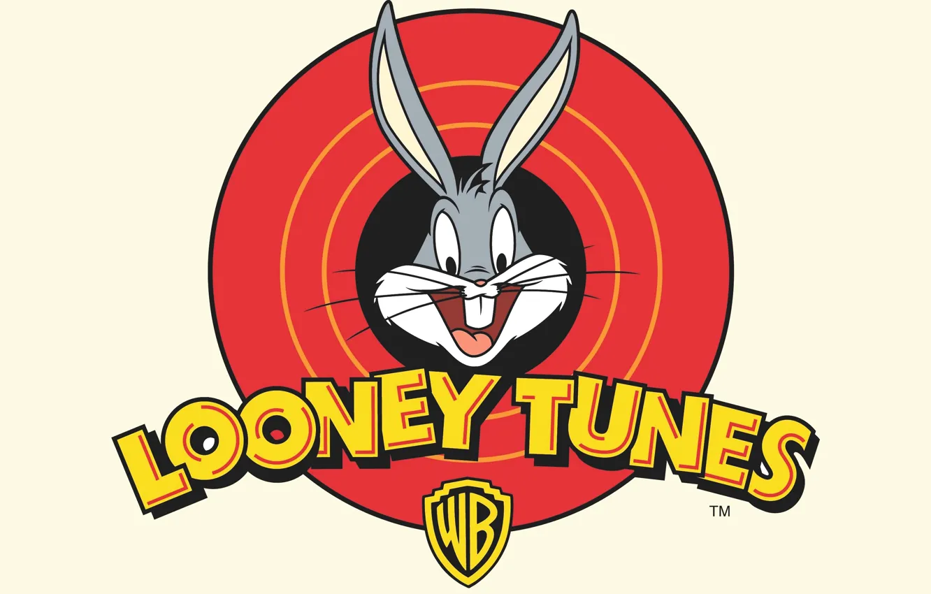 Photo wallpaper Rabbit, White, Logo, Cartoon, Looney Tunes, Bugs Bunny