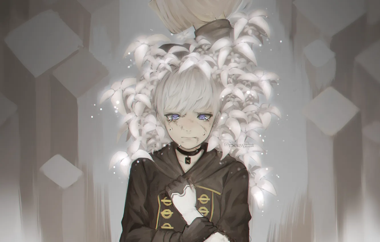 Photo wallpaper tears, guy, Nier Automata