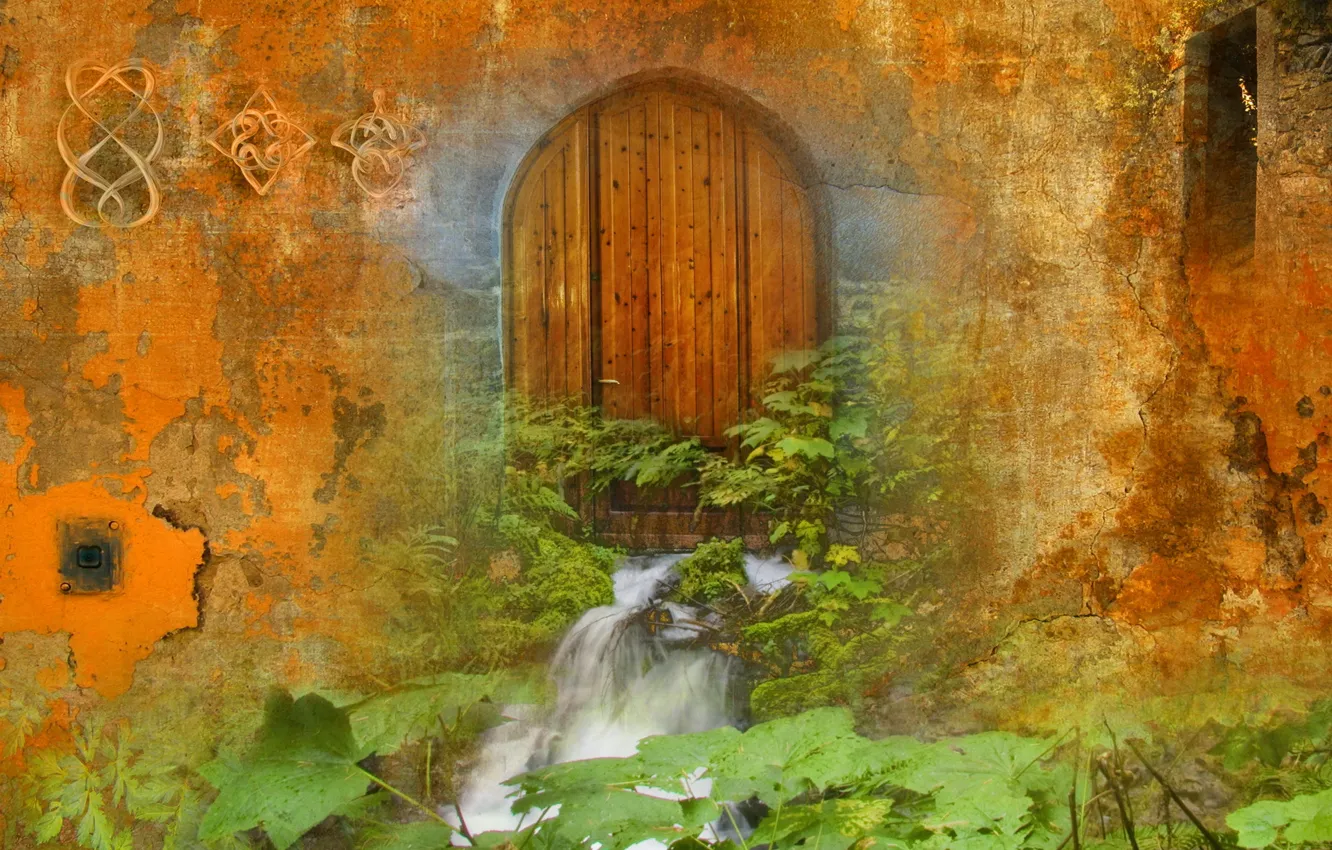 Photo wallpaper style, background, wall, the door
