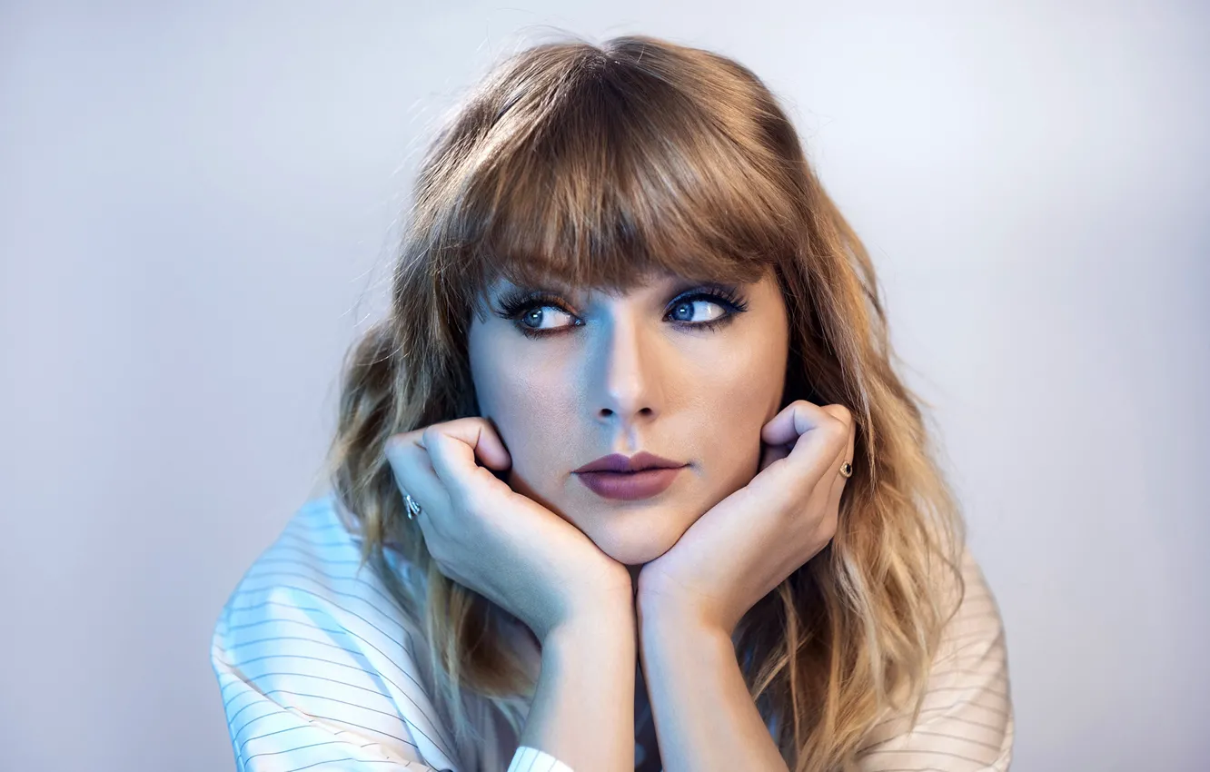 Photo wallpaper pose, background, portrait, makeup, hairstyle, singer, Taylor Swift, beauty