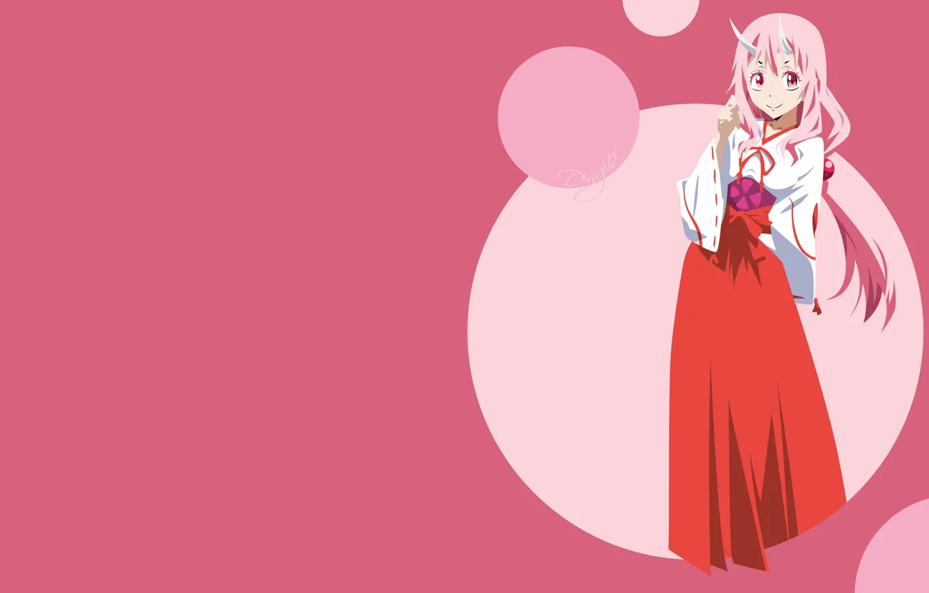 Photo wallpaper girl, the demon, pink background, That Time I Got Reincarnated as a Slime
