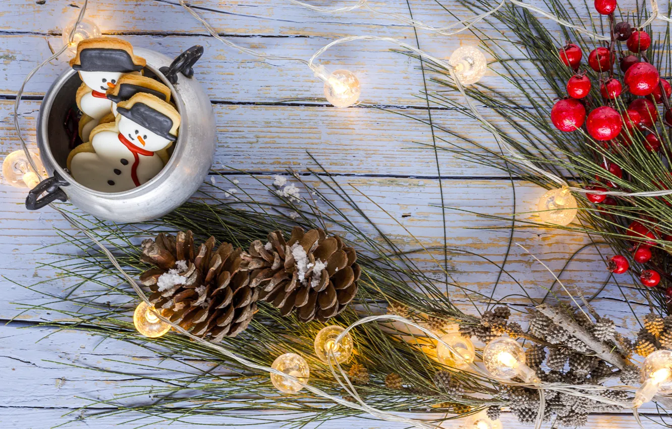 Photo wallpaper decoration, new year, Christmas, Christmas, wood, New Year, Xmas, decoration