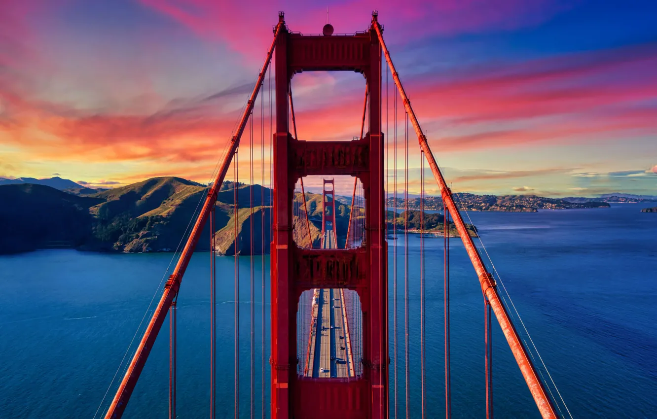 Photo wallpaper bridge, support, San Francisco, Golden Gate, USA