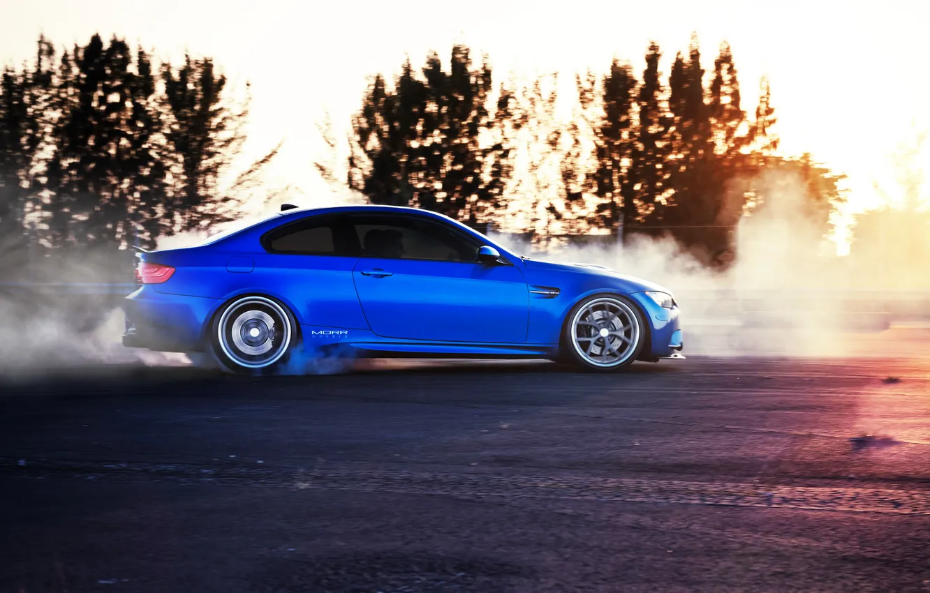 Photo wallpaper car, BMW, burnout, bmw m3, rechange, hq Wallpapers