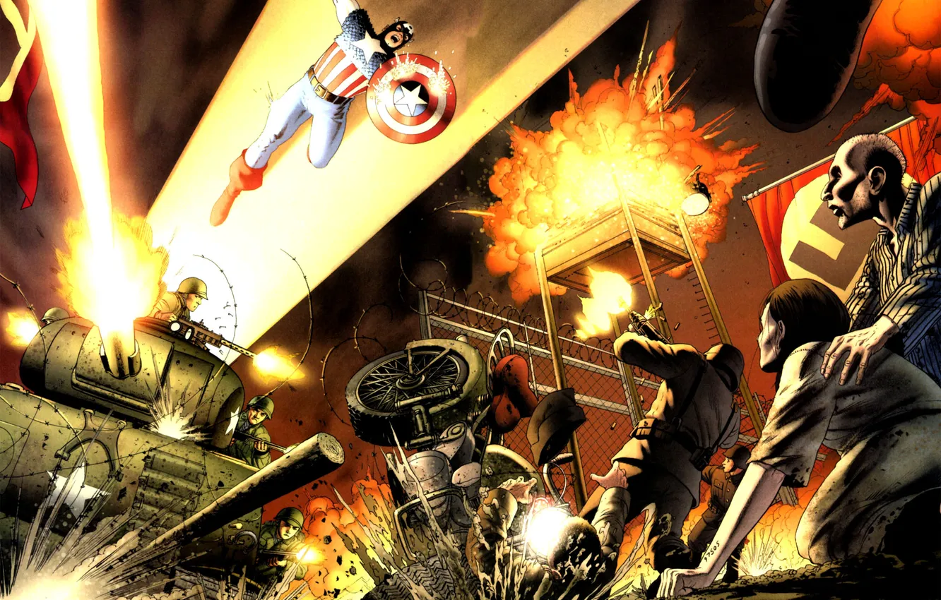 Photo wallpaper war, Marvel, Captain America, Captain America, hero, Comics