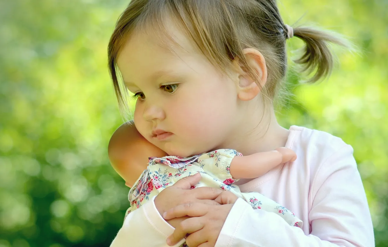 Photo wallpaper children, background, mood, widescreen, Wallpaper, doll, girl, wallpaper