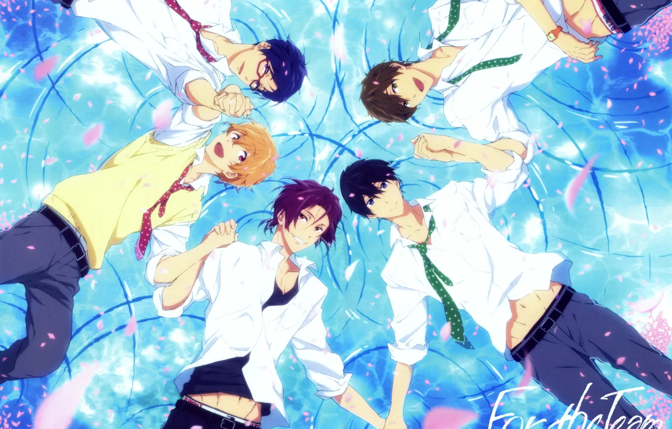 Photo wallpaper Nanase Haruka (Free!), Matsuoka Rin, Hazuki Nagisa, Ryugazaki Rei, Tachibana Makoto, Kyoto Animation, Free!