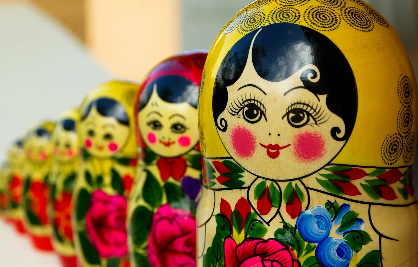 Photo wallpaper a number, art, painting, tradition, matryoshka