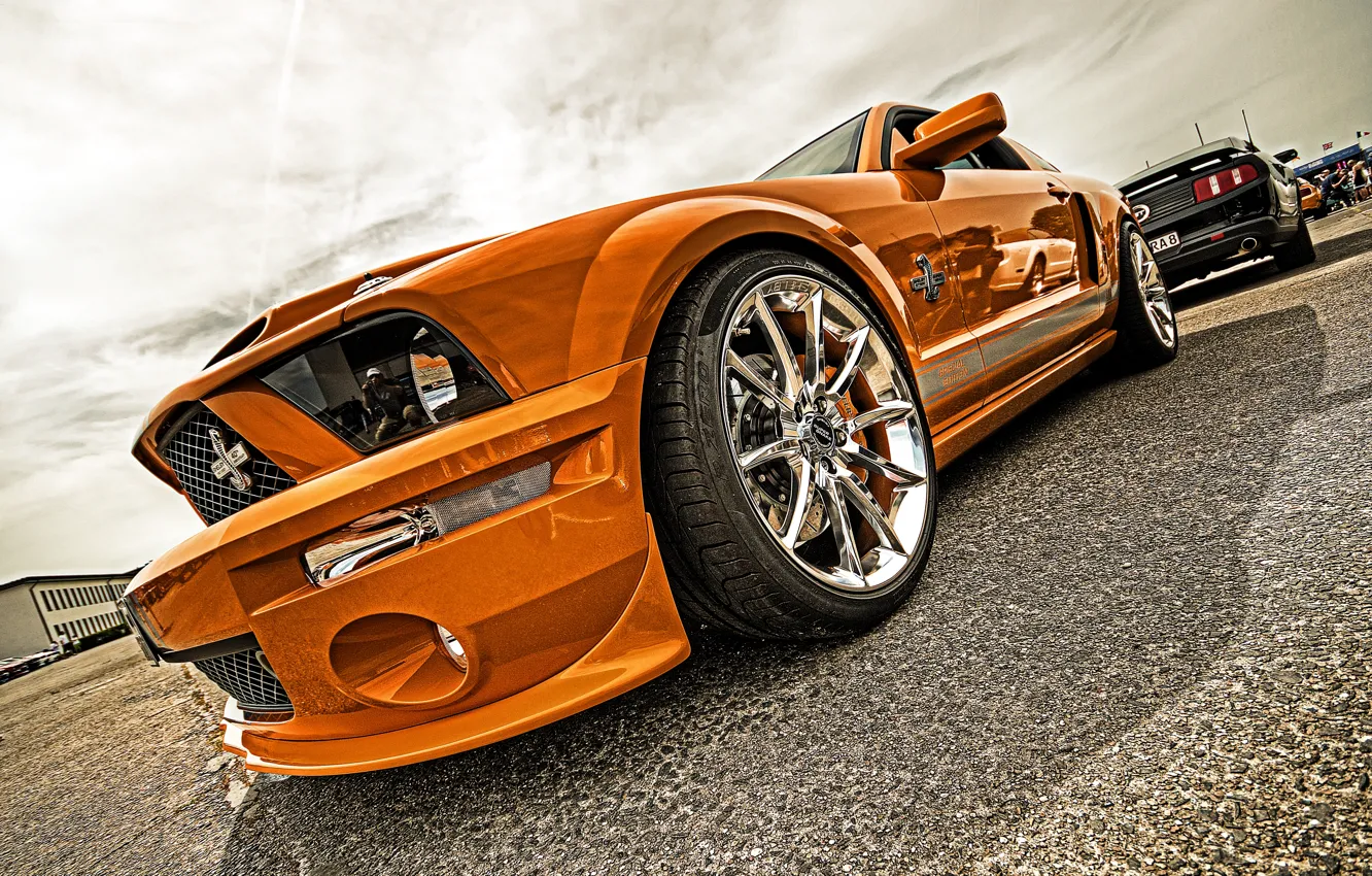 Photo wallpaper Mustang, hdr, gold, supercar, Cobra