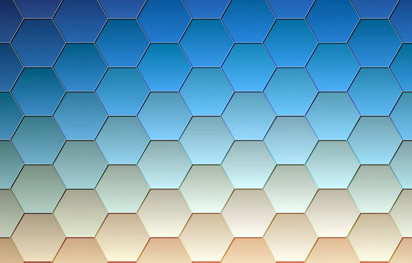 Photo wallpaper cell, hexagons, blue color