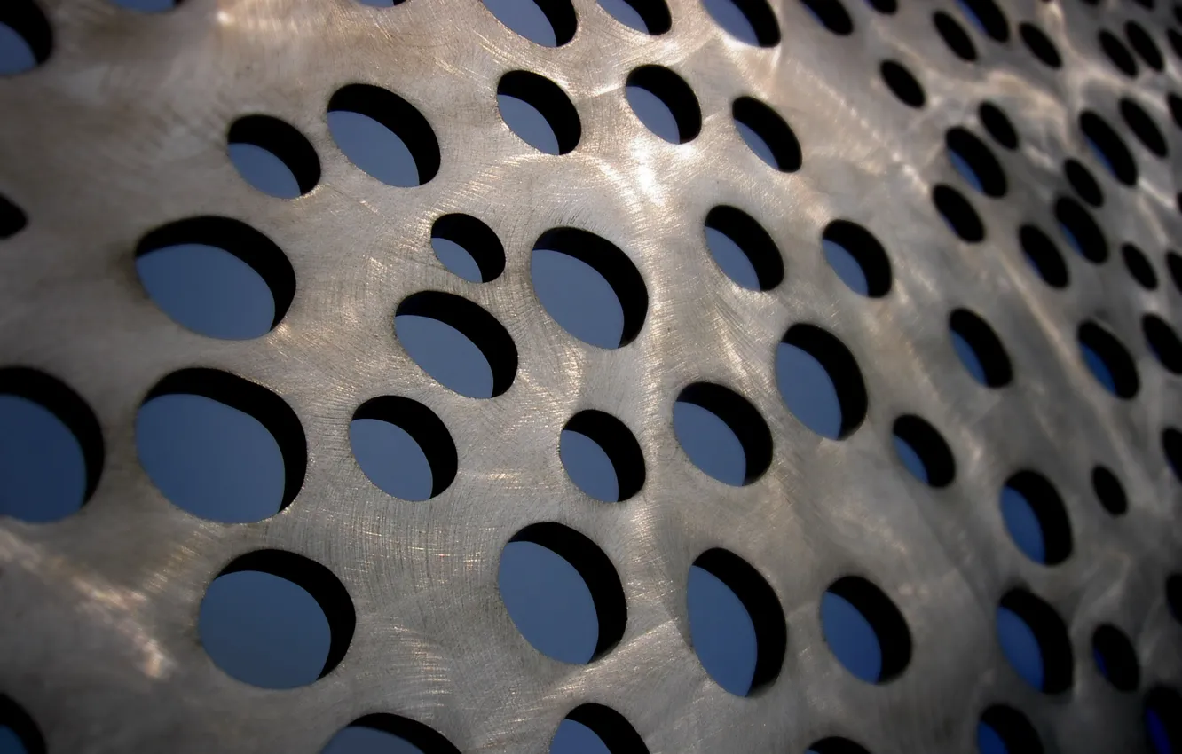 Photo wallpaper circles, metal, texture, hole, hole