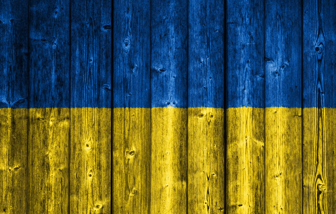 Photo wallpaper Wood, Ukraine, Flag, Ukrainian, Wooden, Flag Of Ukraine, Ukrainian Flag