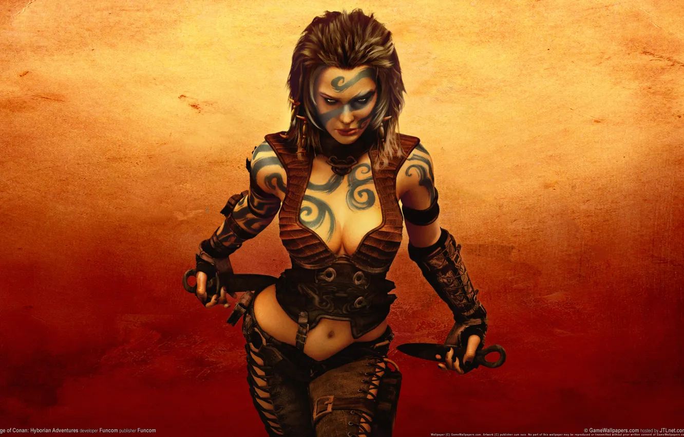 Photo wallpaper girl, dagger, Age Of Conan: Hyborian Adventures