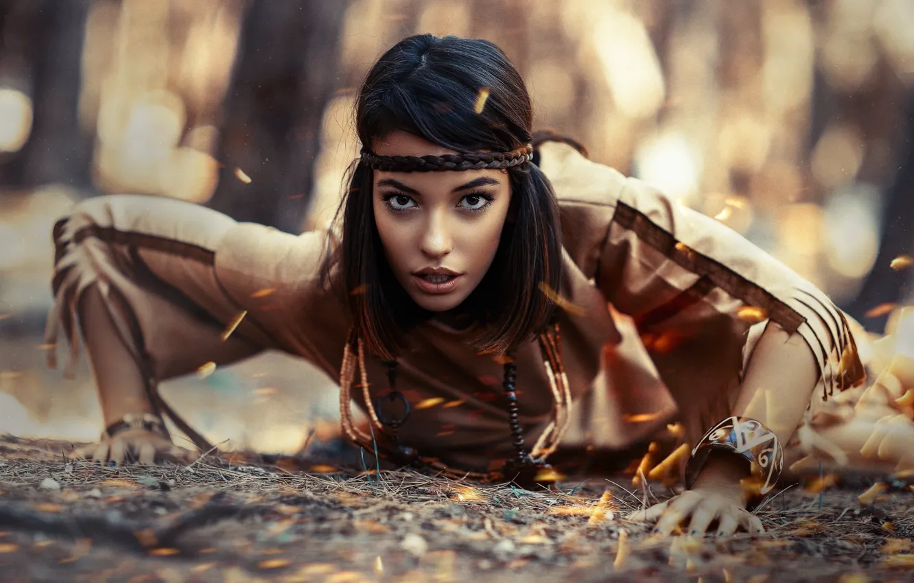 Photo wallpaper look, girl, pose, Indian, Alessandro Di Cicco