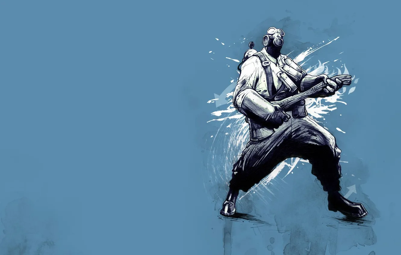 Photo wallpaper monster, blue background, club, vector graphics