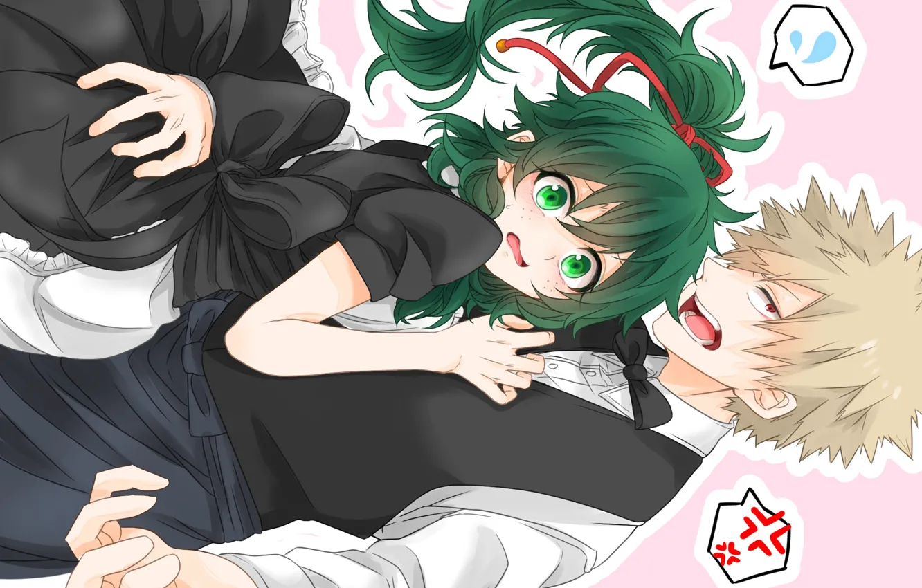 Photo wallpaper Boku no Hero Academy, My Hero Academia, Bakugou Katsuki, Izuku Midoriya