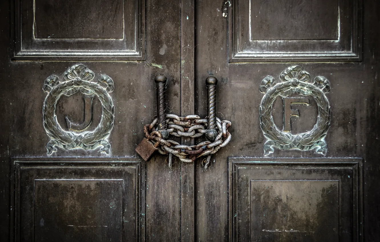 Photo wallpaper background, castle, the door