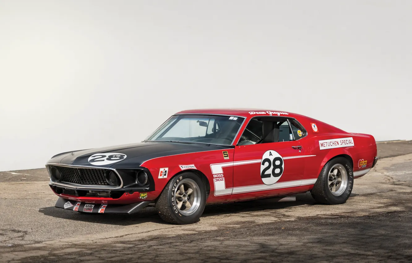 Photo wallpaper Mustang, Ford, 1969, muscle car, Ford Mustang Boss 302, iconic