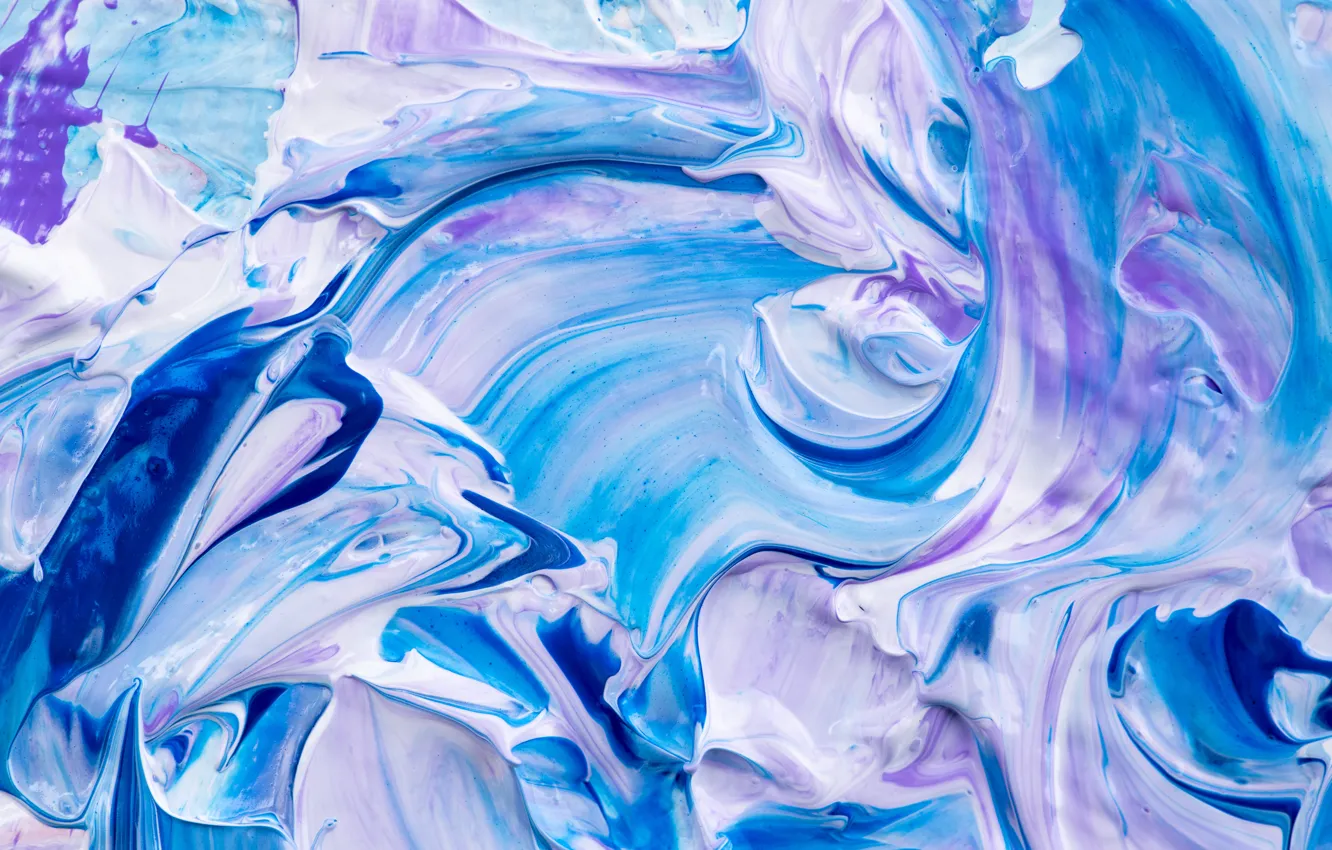 Photo wallpaper blue, blue, paint, texture, spot, palette, strokes, mix