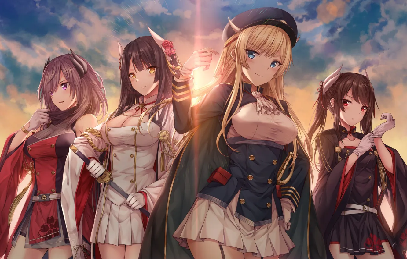 Photo wallpaper girl, style, group, Azur Lane