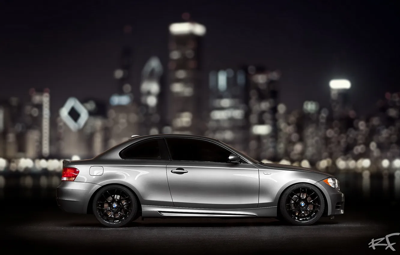 Photo wallpaper night, the city, tuning, BMW, bmw 1