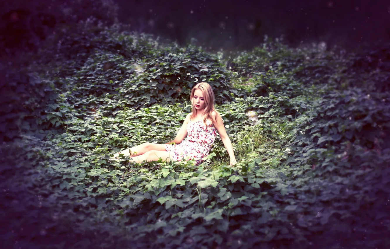 Photo wallpaper girl, nature, background